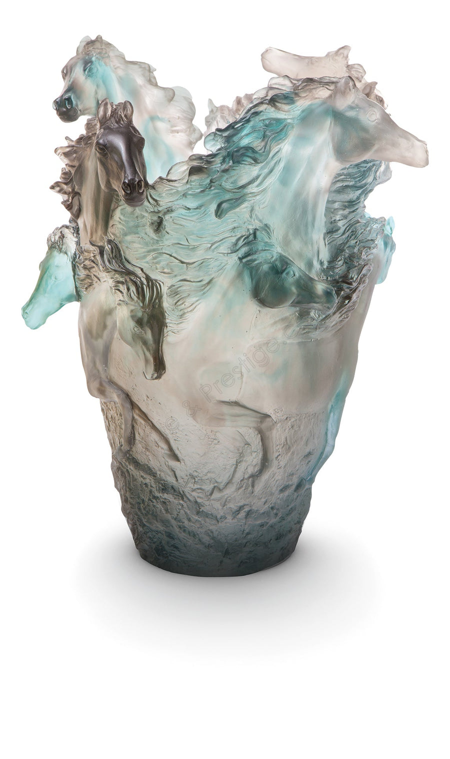 DAUM | Horse Vase Blue Grey H38cm Limited Edition