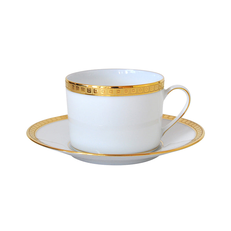 BERNARDAUD | Athena Gold Tea Cup and Saucer