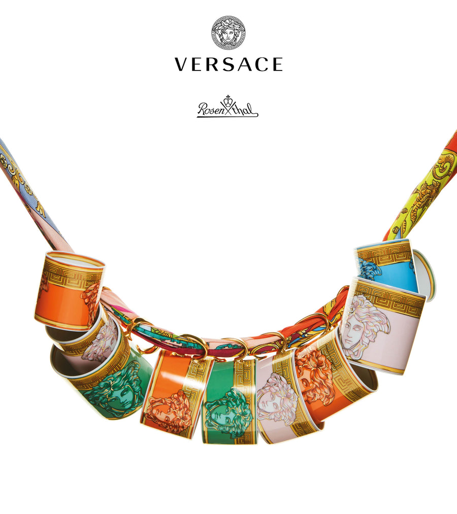 VERSACE | Medusa Amplified Green Coin Tea Cup & Saucer