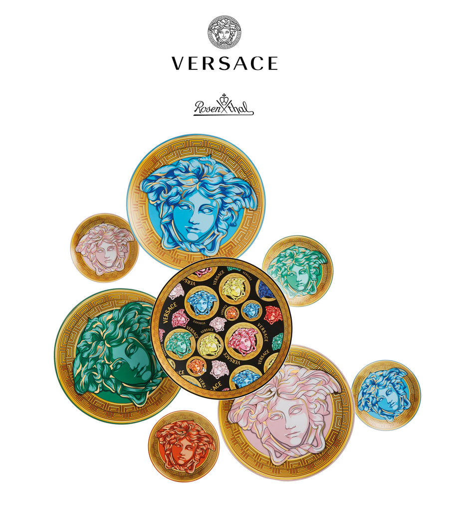 VERSACE | Medusa Amplified Green Coin Tea Cup & Saucer