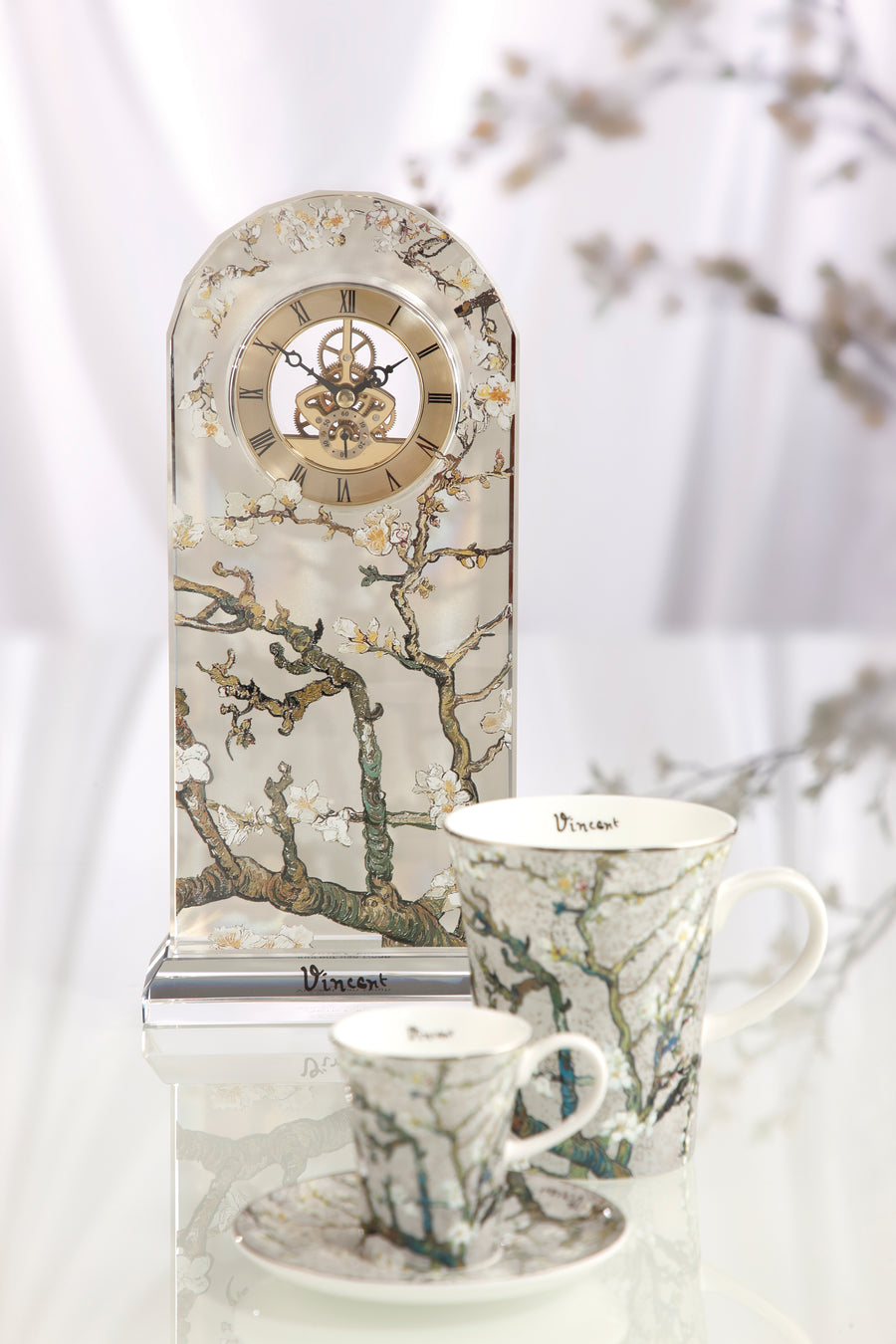 GOEBEL | Almond Tree Silver - Deskclock 32cm Artis Orbis Vincent Van Gogh