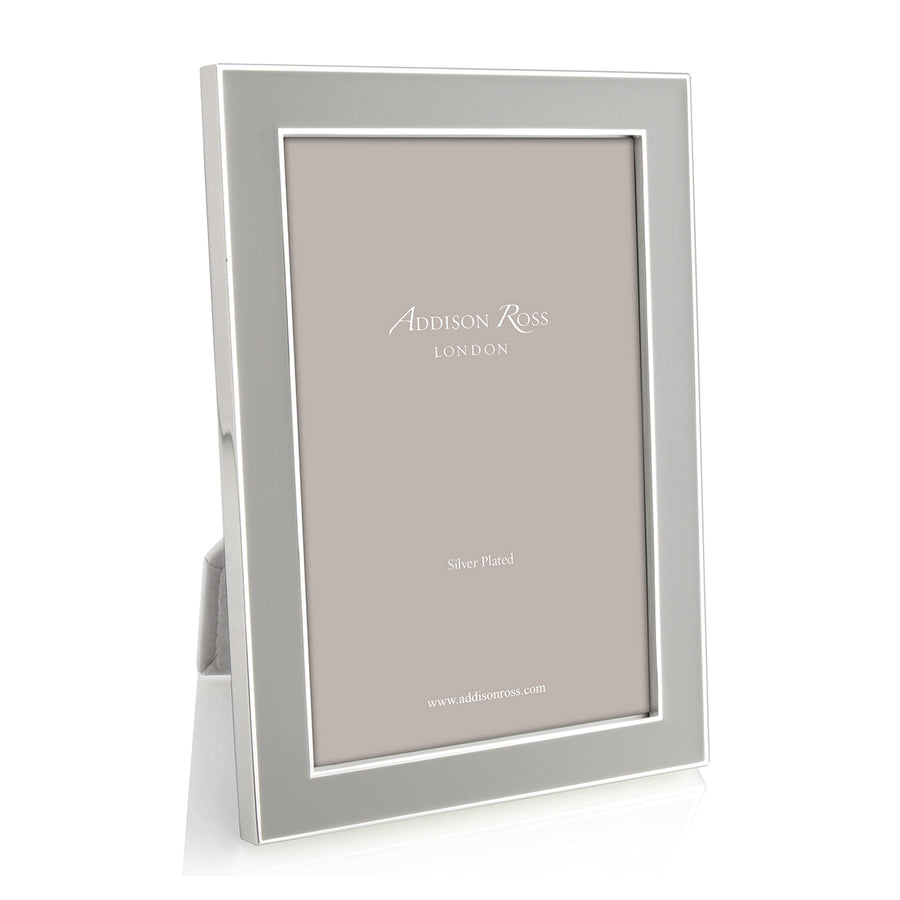 ADDISON ROSS | 30mm The Curve Silver & Chiffon Grey Enamel Photo Frames 5"x7"