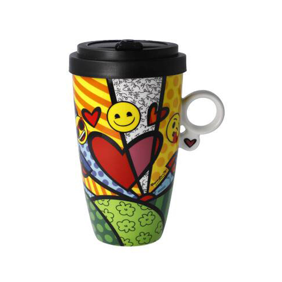 GOEBEL | A New Day - Mug to Go 15cm Pop Art Romero Britto emoji® BY Britto®