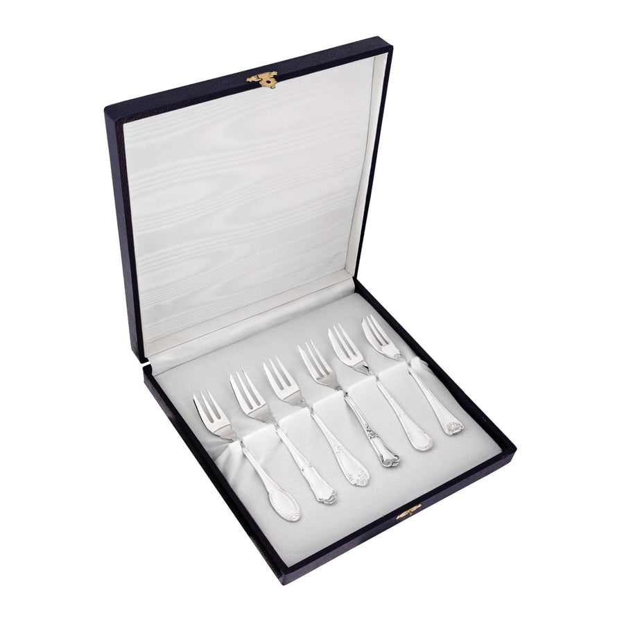 GREGGIO | Silver-Plated Pastry Fork Set (Set of 6)