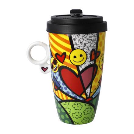 GOEBEL | A New Day - Mug to Go 15cm Pop Art Romero Britto emoji® BY Britto®