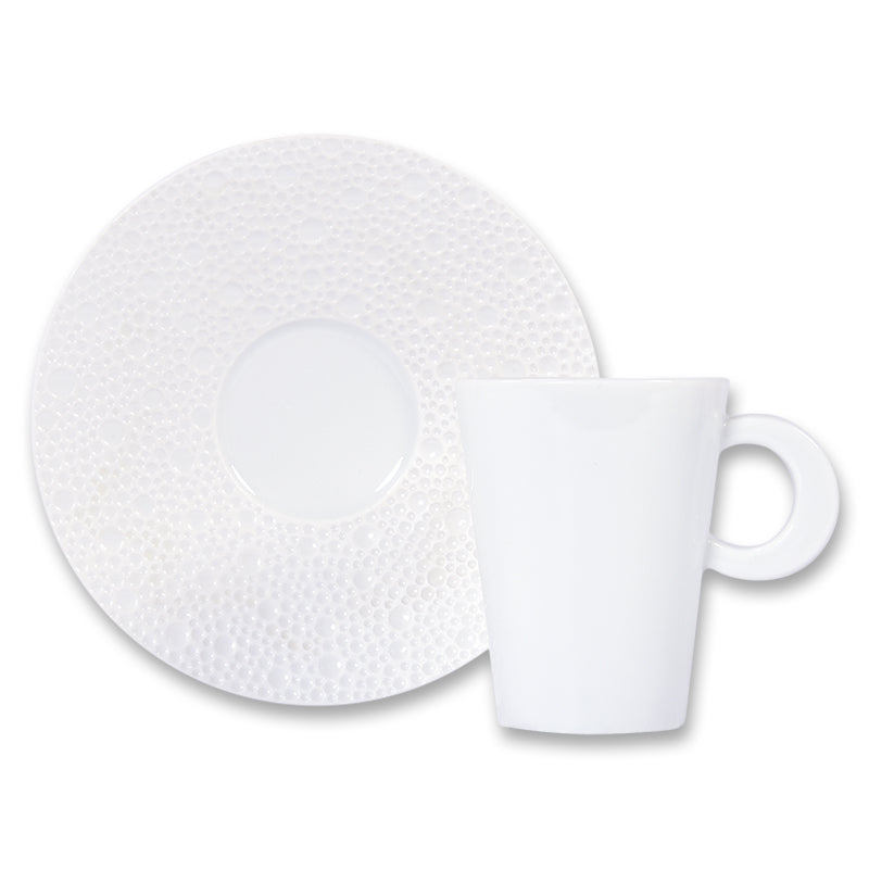 BERNARDAUD | Ecume White Espresso Cup and Saucer
