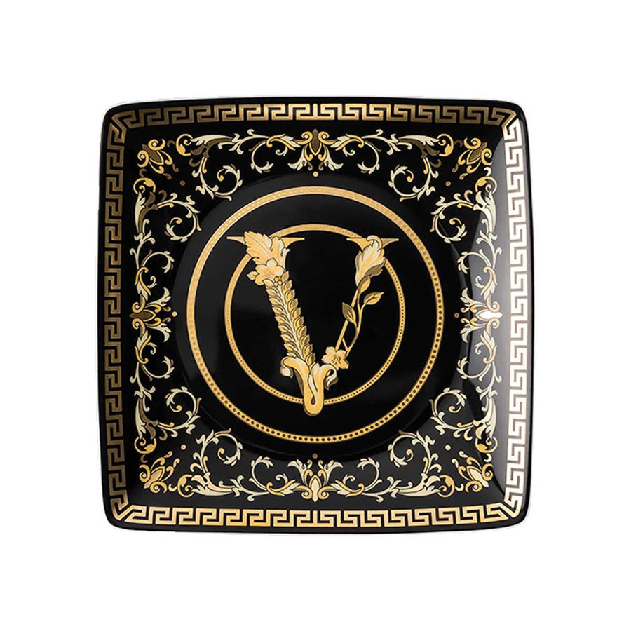 VERSACE | Virtus Gala Black Square Plate 12cm