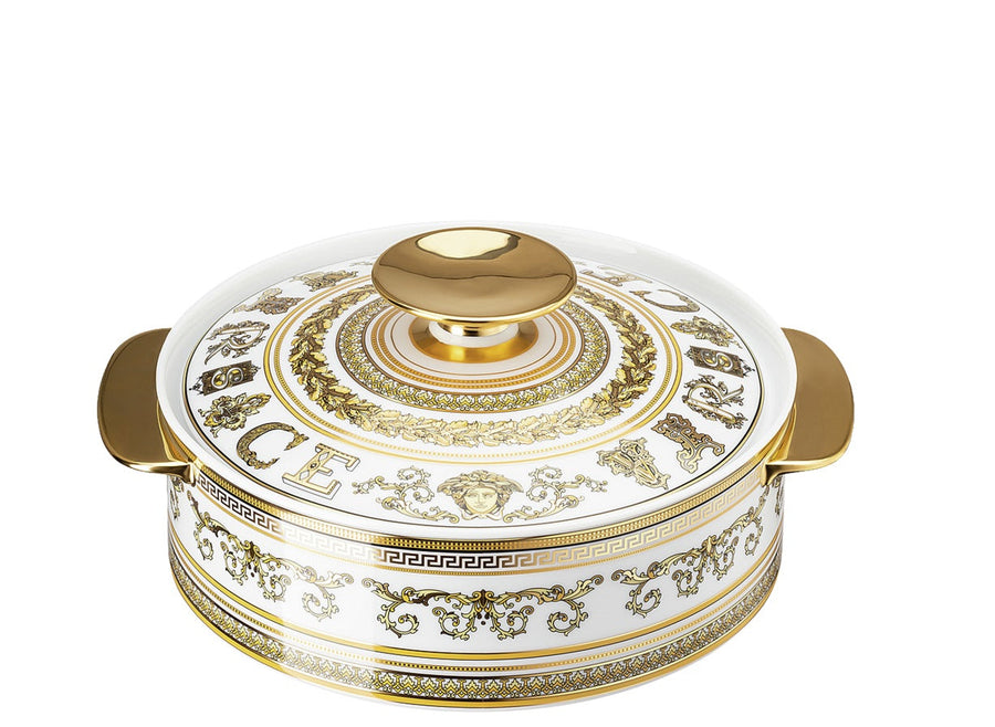 VERSACE | Virtus Gala Plate White Covered Vegetable Bowl