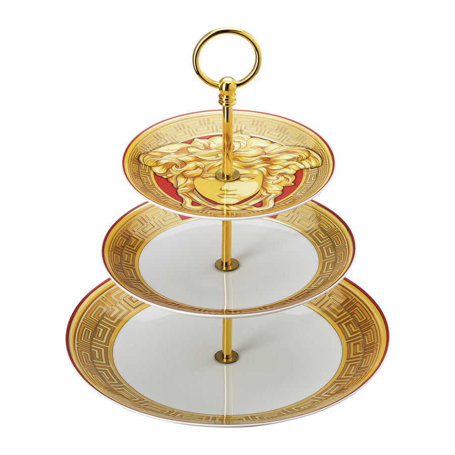 VERSACE | Medusa Amplified Golden Coin 3-Tier Cake Stand - Limited Edition