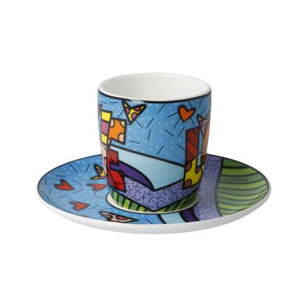 GOEBEL | Love Demitasse with Saucer Pop Art Romero Britto