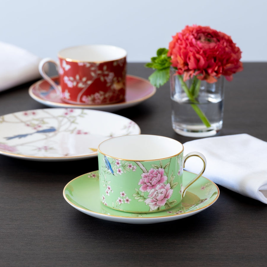 NARUMI | Queen's Garden 綠 茶/咖啡杯連底碟對裝