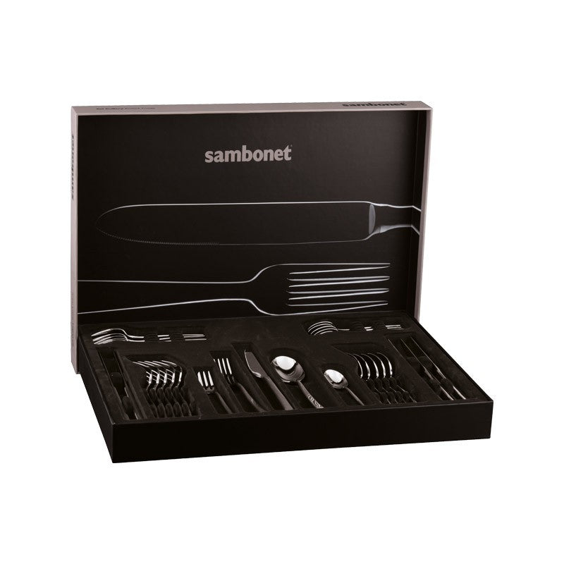 SAMBONET | Linear Stainless Steel 6 Person Cutlery Set 30 pcs