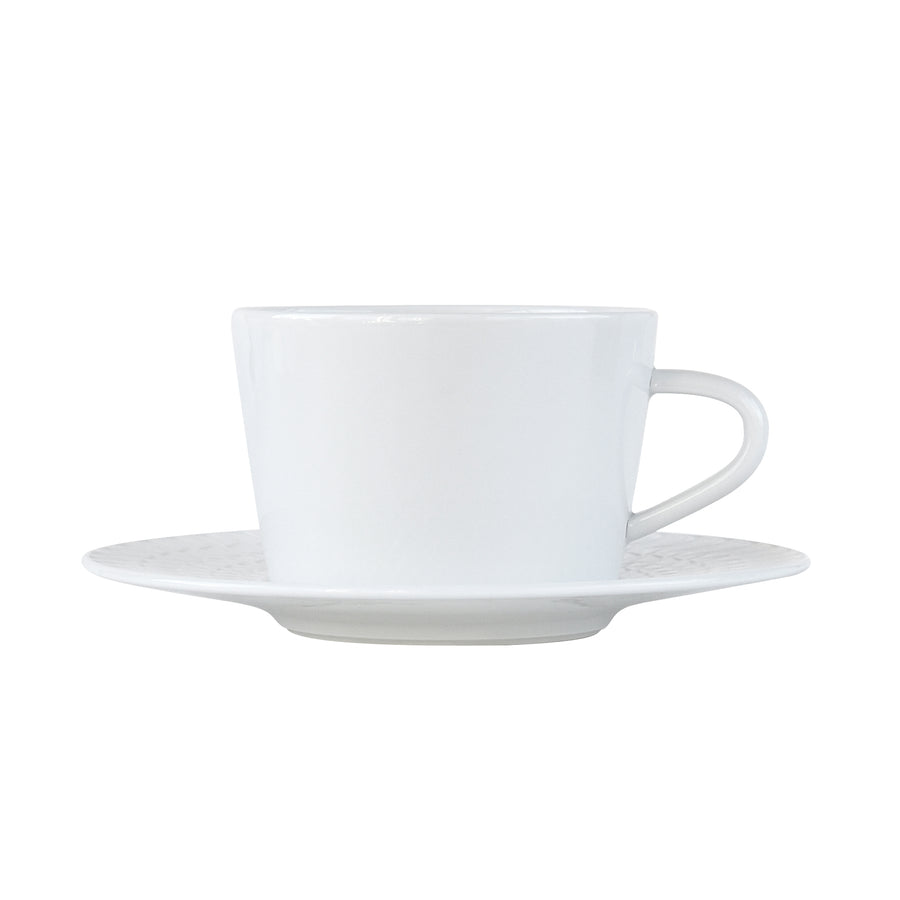 BERNARDAUD | Twist White Tea Cup & Saucer