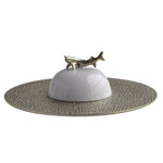 BERNARDAUD | Ecume Platine Set of Caviar Plate & Bell Cover