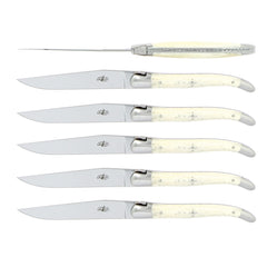 FORGE DE LAGUIOLE | Table Knife, Set of 6 Bone China Handle, Shiny Finish