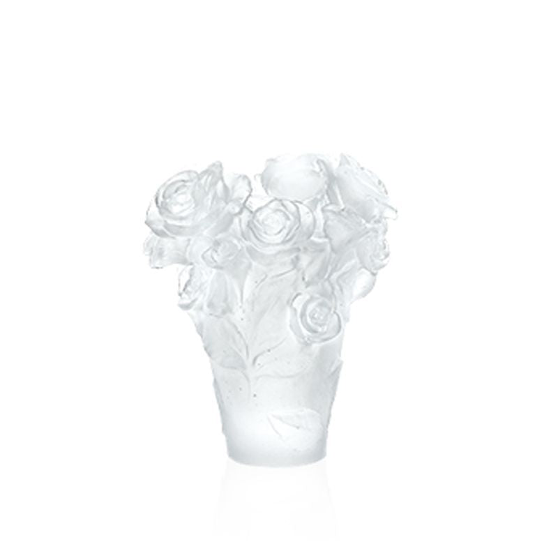 DAUM | 玫瑰熱情花瓶 17cm - 白色