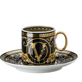 VERSACE | Virtus Gala Black Espresso Cup & Saucer