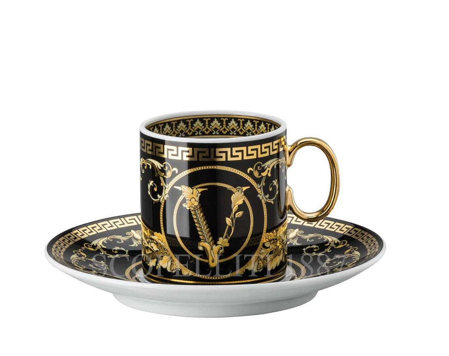 VERSACE | Virtus Gala Black Espresso Cup & Saucer