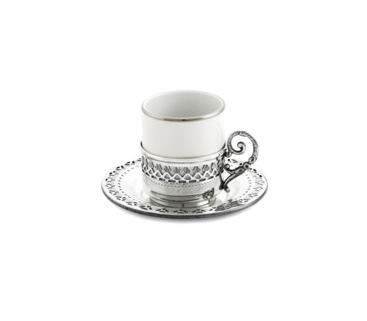 GREGGIO | Coffee Cup with Silver-Plated Saucer