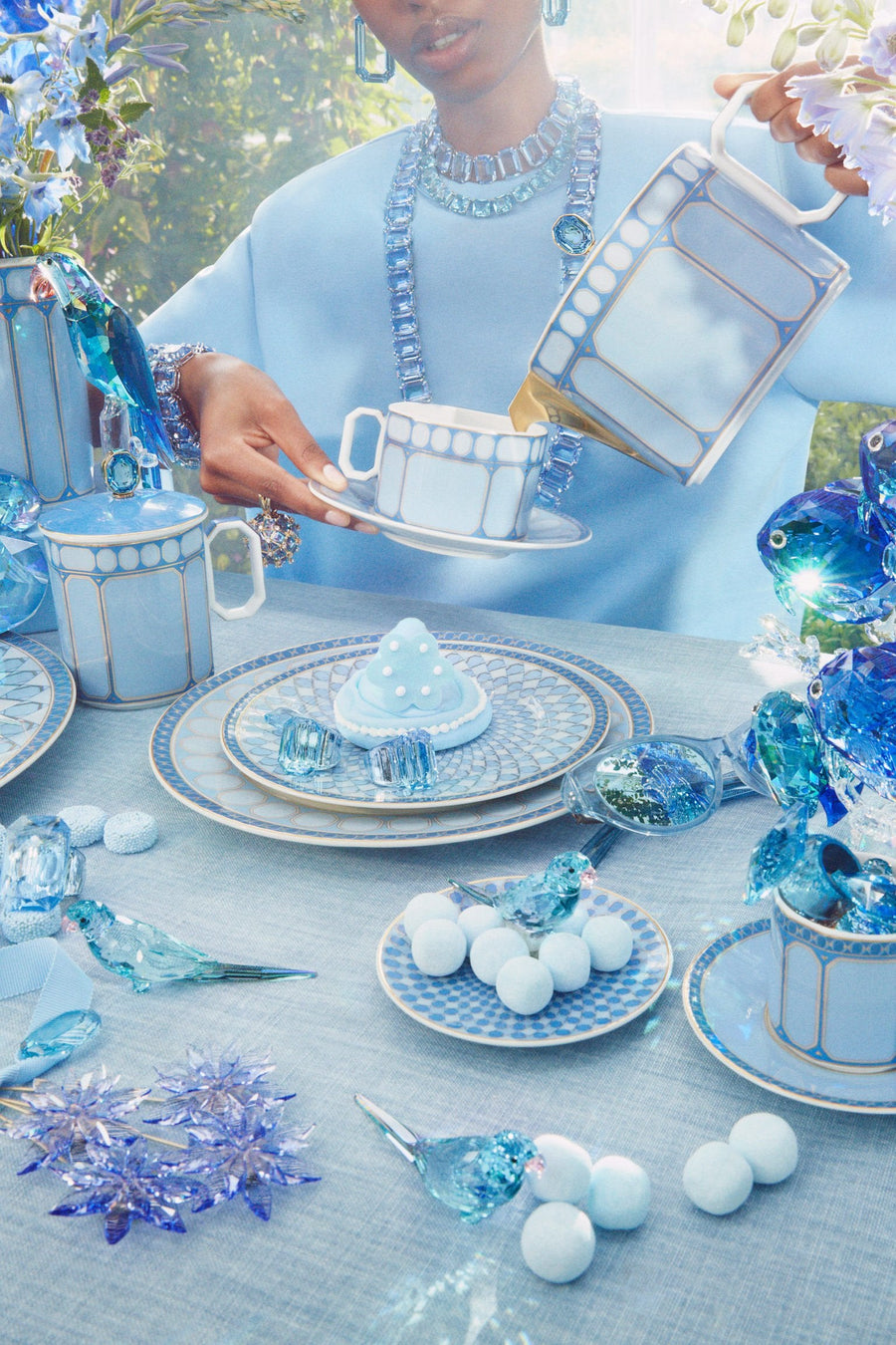 Swarovski | Signum Blue Espresso Cup & Saucer